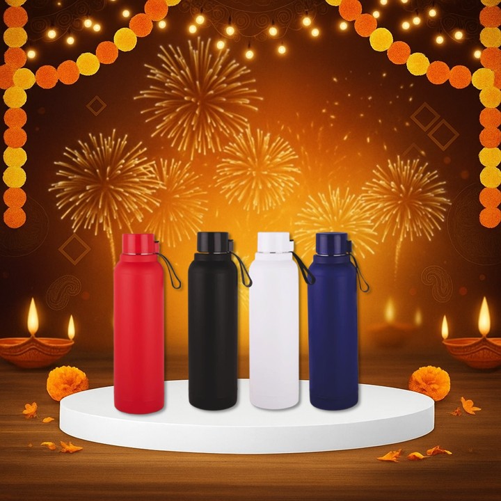 Matte Finish Insulated SS Bottle with carry strap in