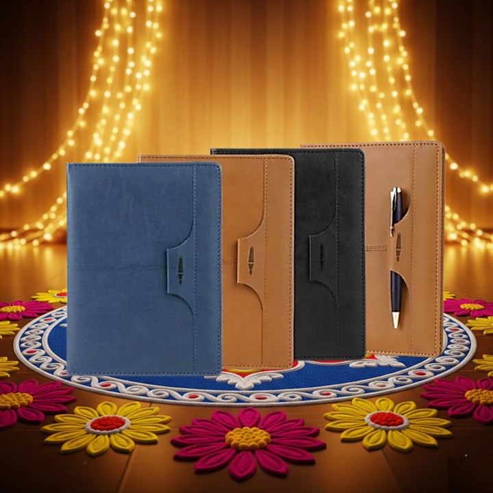 Pen Loop notebook with Stitching design with bookmark ribbon