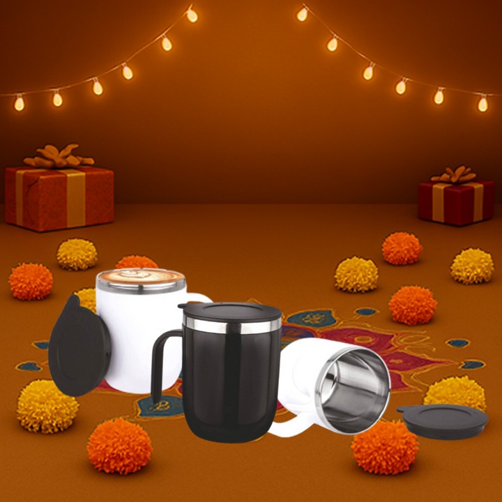 Double SS wall Coffee mug with Round handle